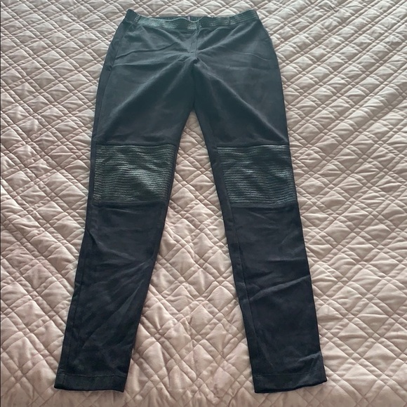 Faux suede leggings with leather details - Picture 1 of 6